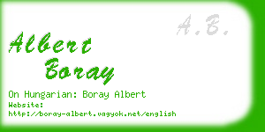 albert boray business card